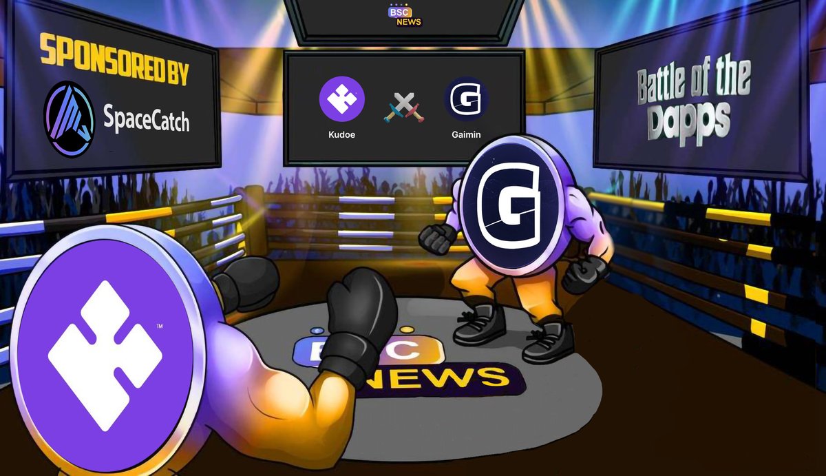 BSCNews's tweet photo. ⏰ Only 45 mins left...

Tune in to tonight's #BattleoftheDapps to watch @KudoeOfficial
 and @GaiminIo battle it out!

🌐 https://t.co/4wpemvATKN

#sponsored by @spacecatch_io https://t.co/wlUrVbR9TH