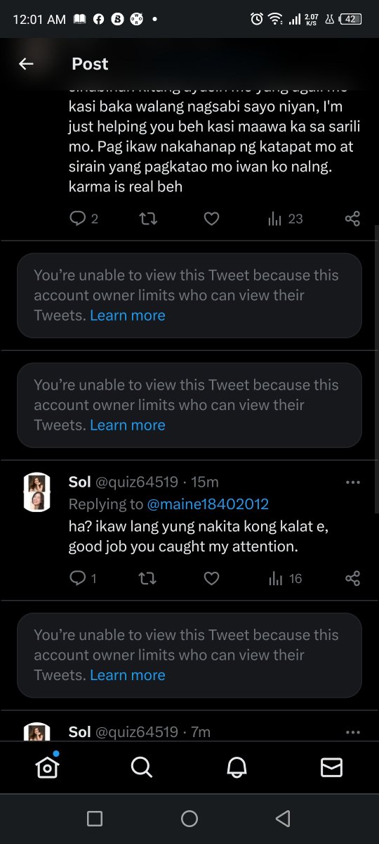 quiz64519's tweet photo. Yan kayo pag di niyo na kaya idedelete nyo na. Anyway I'm just educating you lang nmn. your sensitive pala tas ganyan ugali mo. You started it so I ended it. 
@KissesDelavin 
#KissesDelavin https://t.co/uuJyxD3sQG