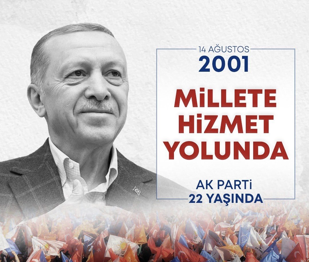 Türkiye Yüzyılı’nda, Cumhurbaşkanımız ve Genel Başkanımız <a href="/RTErdogan/">Recep Tayyip Erdoğan</a> liderliğinde; gönülleri fethetmeye, kalpleri kazanmaya, millete hizmet yolunda yürümeye devam edeceğiz.

<a href="/Akparti/">AK Parti</a>’mizin yeni yaşı Türkiye'ye hayırlı olsun. #AKParti22Yaşında 🇹🇷