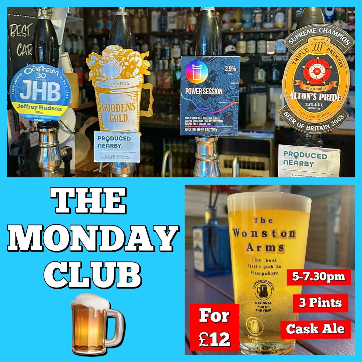 thewonstonarms's tweet photo. Happy Monday ! ,
We are pouring till 7.30pm with our ever popular Monday Club !
And don’t forget we have our Gin Club tonight and every night with a selection of 5 Gins from our cabinet at £5 for a single G&T / £7.50 for a double #ginclub #caskale #mypub https://t.co/nC8R7vrIpt