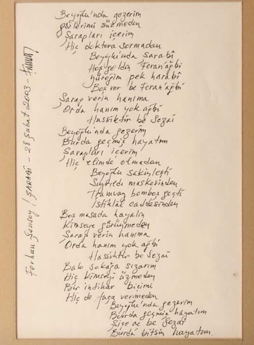 Şarabi'nin duvarından. (Artık öyle bir yer yok 😢