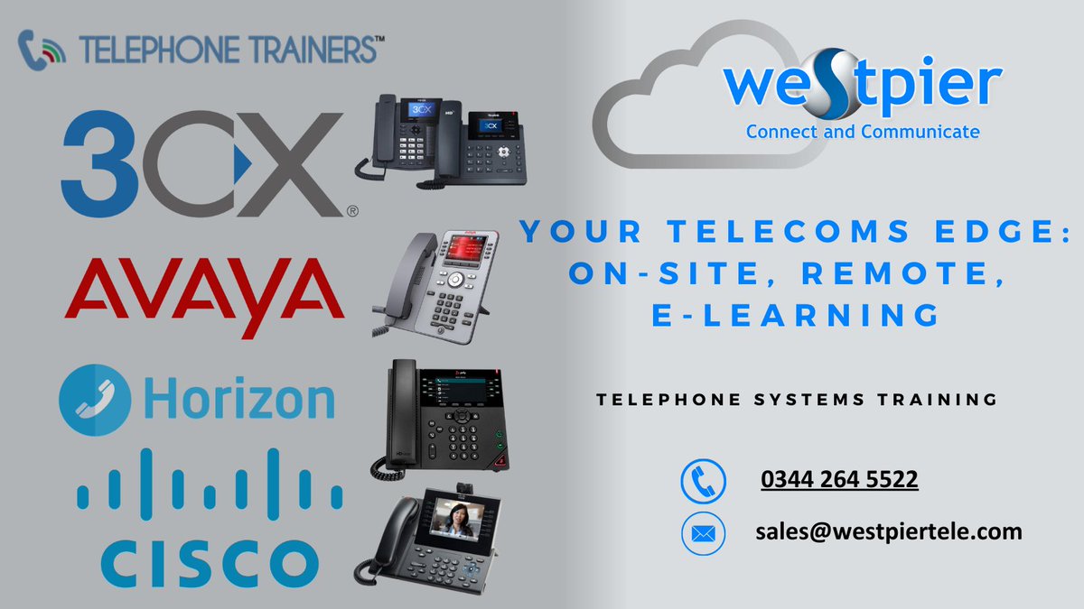 westpiertelecom's tweet photo. We now offer specialized telephone training. Hands-on, remote, or E-Learning - you choose. Elevate your communication with our expert partnership, guided by @TelTrainersLtd . Upgrade or train, we're here to assist! #TelecomTraining #ElevateComm 🌟 https://t.co/JvvuwqDxW7