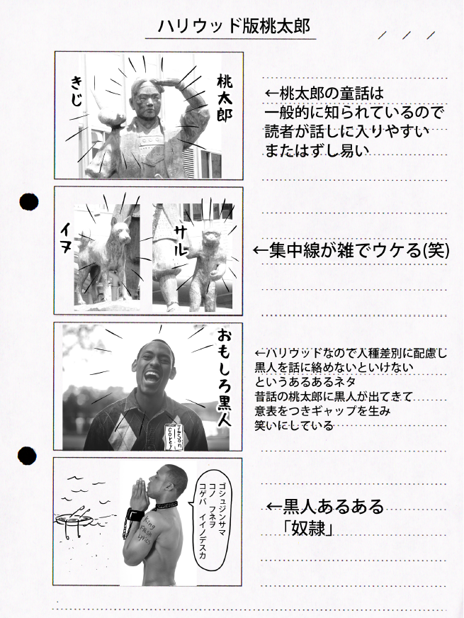 4コマ漫画です お前のギャグ漫画はホラーだと言われたので じゃあもうネタを全部説明するから!した奴です