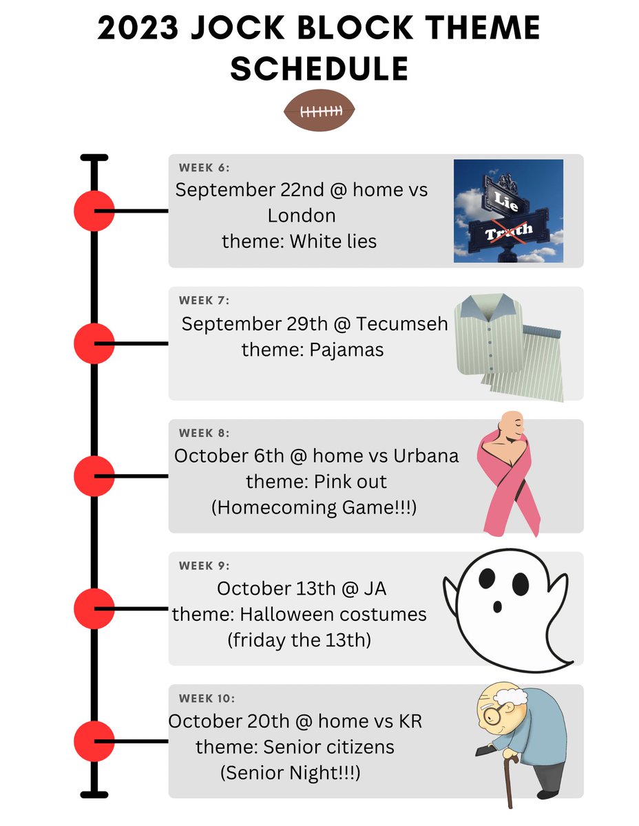 Here is the list of themes for this season! 
#Letsgochiefs!!!🔴⚫️