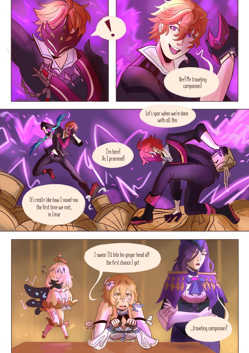 The comic about how Childe Ajax Tartaglia never knew how to work covertly
 
can't wait to see him again in the main story 😩
#chilumi #genshinimpact