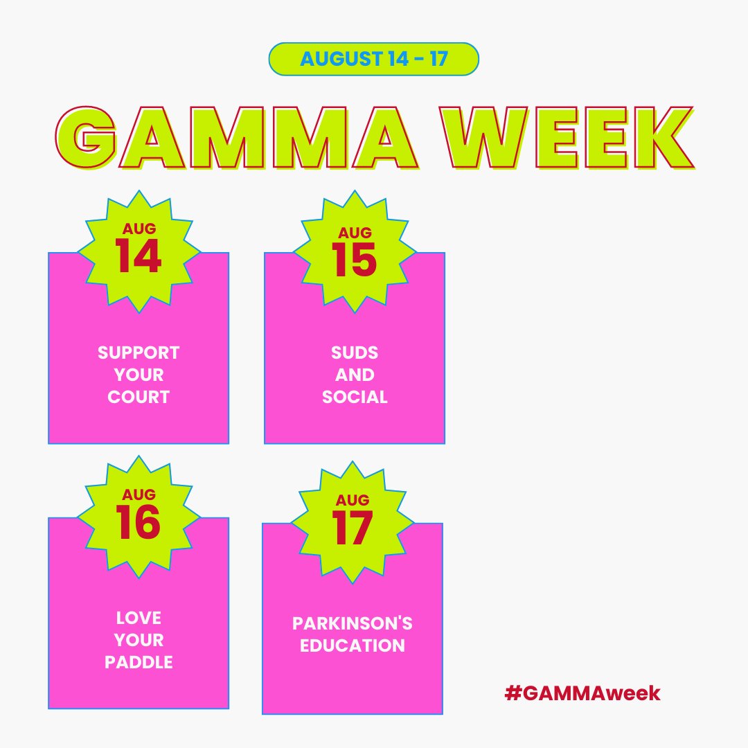 gammapickleball's tweet image. Today is the first day of GAMMA Week! 🎉

We're gearing up for the GAMMA Pickleball Classic by celebrating pickleball every day until the tournament. 

Today is Support Your Court Day! Show your local pickleball court some love by posting it under #GammaWeek 🤩