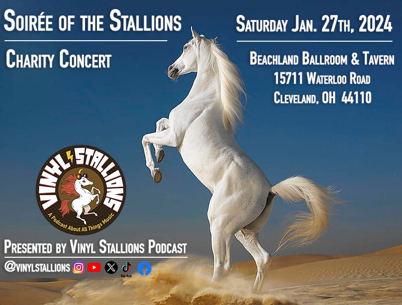 VinylStallions's tweet photo. SAVE THE DATE!   1/27/2024

The second annual Soirée of the Stallions will be back at @BeachlandCLE on January 27th, 2024. Stay tuned to find out which charity we will be partnering with this year and which artists will be performing! https://t.co/AynQsTBYjD