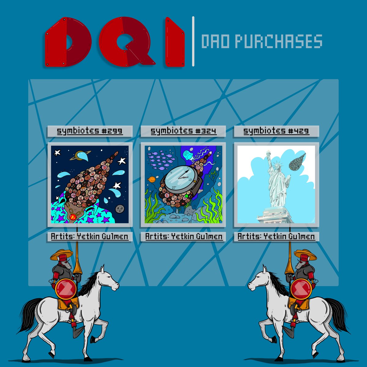 DQInitiative's tweet photo. Here are the latest DQI Dao NFT purchases;

-Symbiotes #299
-Symbiotes #324 
-Symbiotes #429  
by @yetkingulmens https://t.co/MVczQ3GhqG
