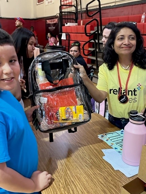 Our neighbors in #Lubbock are preparing for the new school year and @reliantenergy was honored to provide backpacks to @OLSlatonKnights students during the @LubbockISD Unity Fest: Back-to-School Bash! #ReliantGives