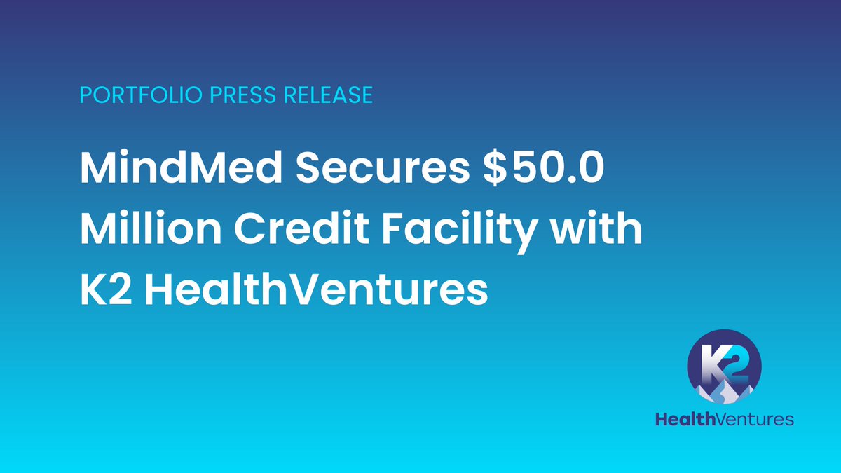K2HVenture's tweet photo. Today we are thrilled to partner with new portfolio company @mindmedco on a $50M credit facility to advance their portfolio of product candidates across an array of disorders of the brain. 

Read more: https://t.co/zofv1PpoC8 https://t.co/KAXzV1vilI