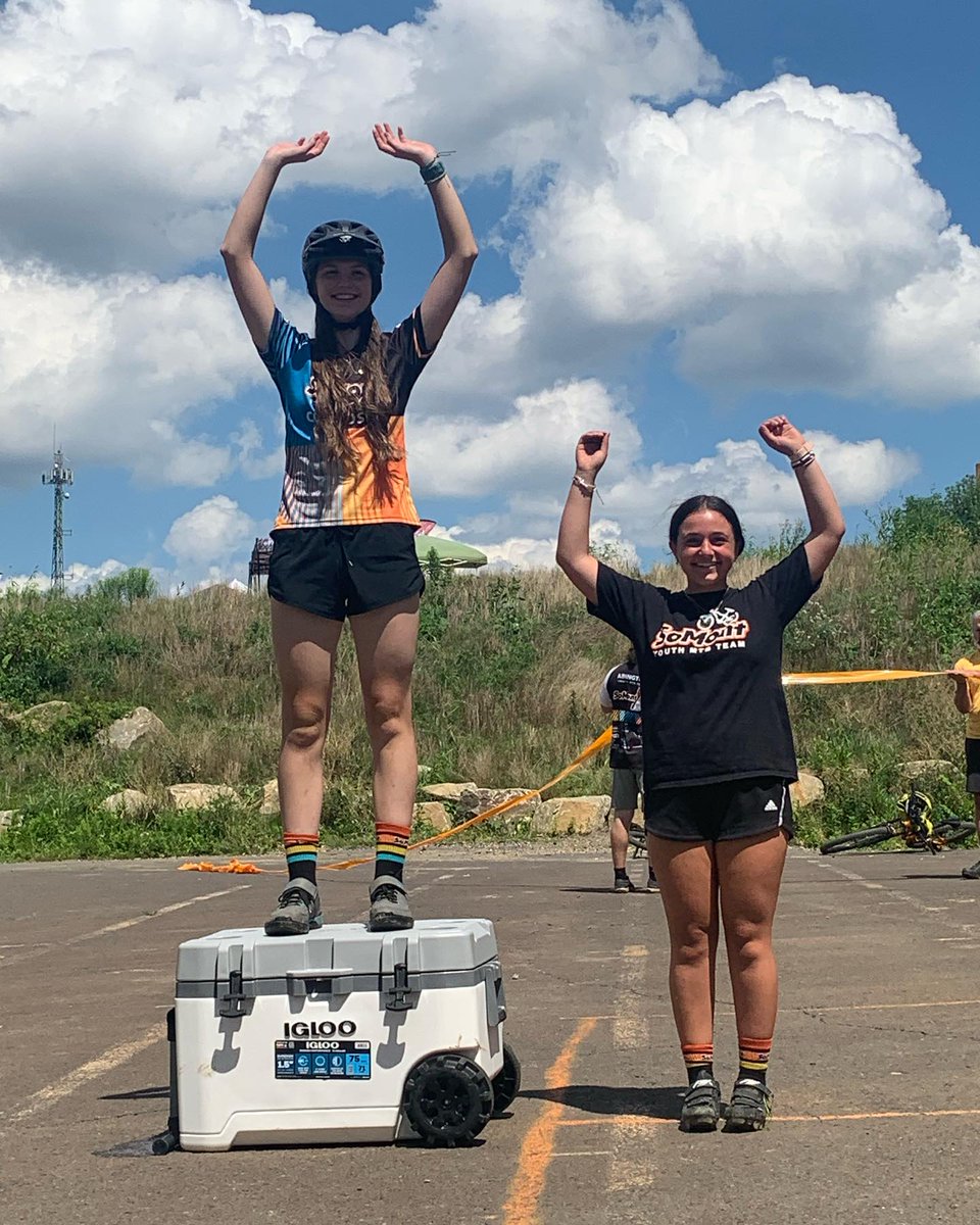 indiemtb's tweet photo. Congrats to the Girls Podium Winners at the Inaugural MTB Rider Cup!

Hey @iglooproducts , we got a lot of fun comments on our use of the cooler for the podium! Wanna be a sponsor? :) https://t.co/m9oFDokF1w