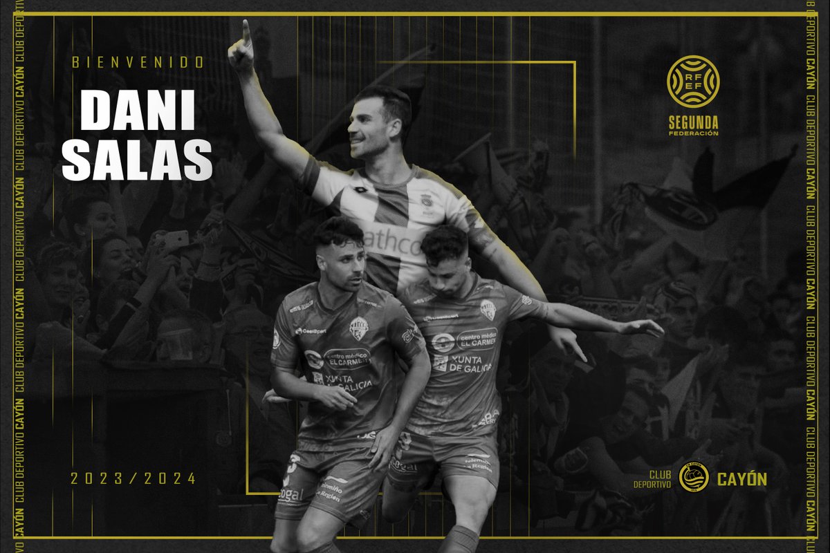 CDCayon's tweet photo. 💛✍️ 𝐅𝐈𝐂𝐇𝐀𝐉𝐄 | 𝐃𝐚𝐧𝐢 𝐒𝐚𝐥𝐚𝐬 refuerza el ataque del Cayón

▶️ 𝟏𝟎 𝐠𝐨𝐥𝐞𝐬 en las últimas dos campañas en #SegundaFederación 

🤗 ¡Bienvenido a tu nueva casa!

#aúpaCAYÓN https://t.co/W4meSouVMF