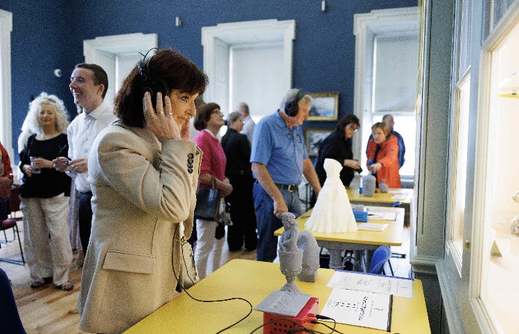 It has been a huge privilege to collaborate with visually impaired Co-creators via @NCBI_sightloss and @HuntMuseum volunteers to create the Seeing Without Sight multi sensory exhibition. Call in and experience it or try one of our live audio described tours tomorrow at 11am