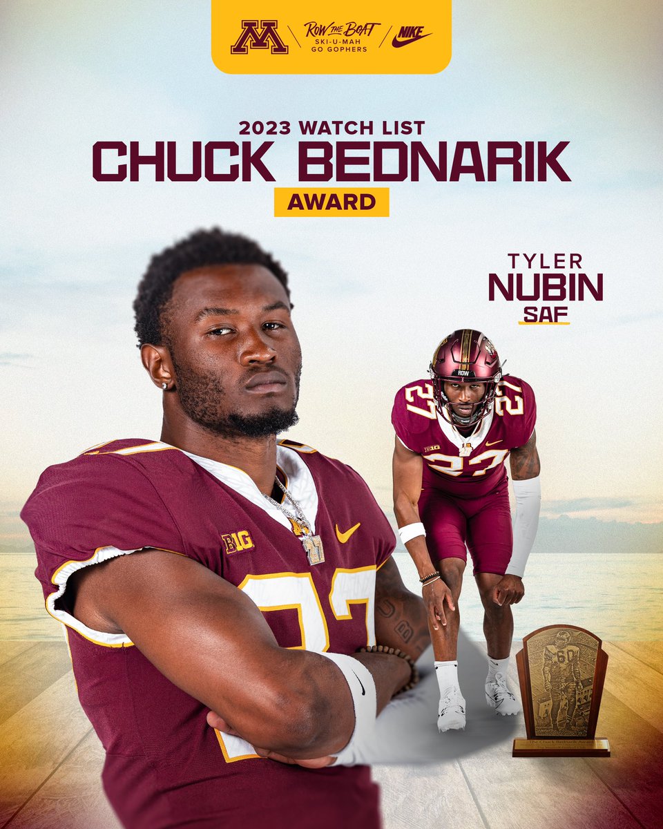 Congrats @T_Nubin27 on being named to the @BednarikAward watchlist! 

#RTB #SkiUMah #Gophers