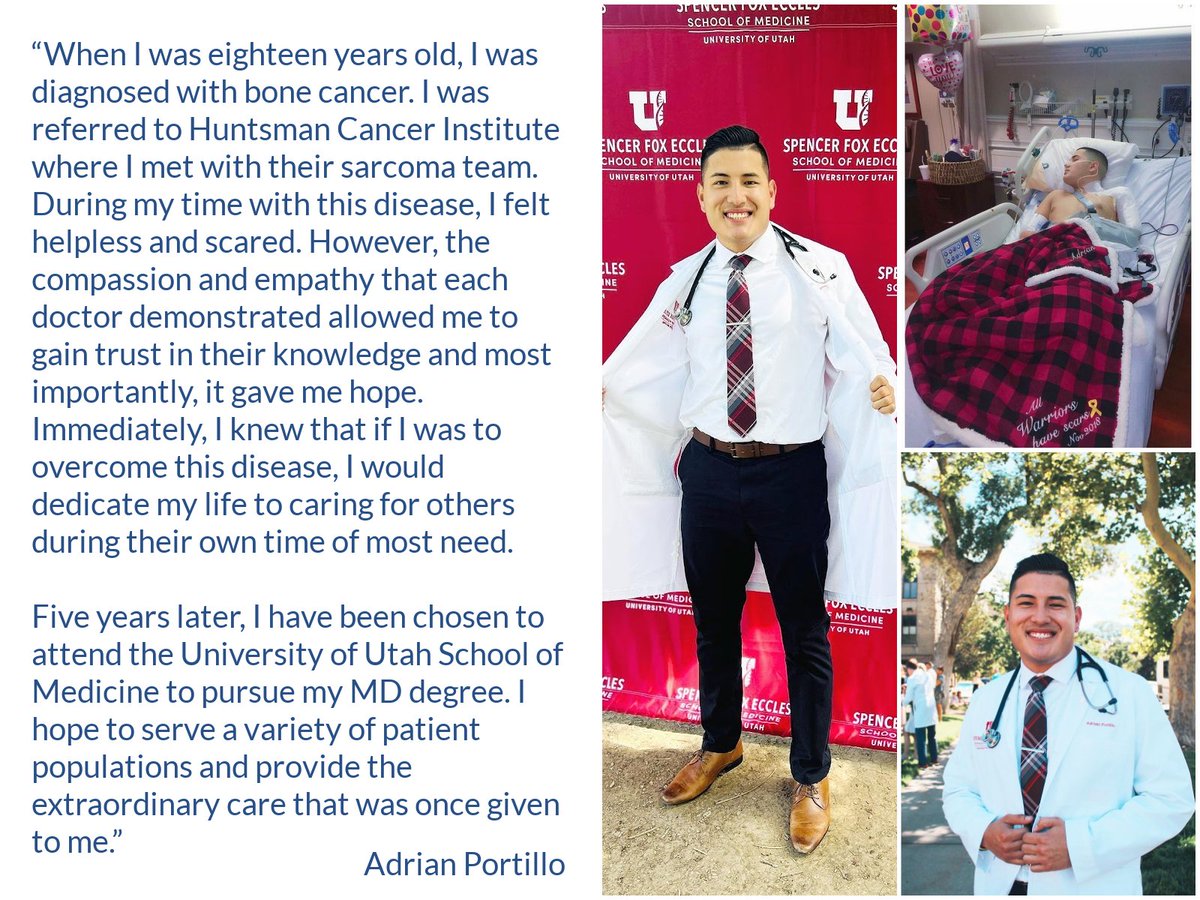 Huntsman Cancer Institute (@huntsmancancer) on Twitter photo Friday was a special day for the 1st year med students at <a href="/UUtah/">University of Utah</a>—the White Coat Ceremony. Among those who received their white coat was Adrian Portillo, whose reason for going to medical school is personal. Congratulations, Adrian! We know you are going to be a great physician! Friday was a special day for the 1st year med students at <a href="/UUtah/">University of Utah</a>—the White Coat Ceremony. Among those who received their white coat was Adrian Portillo, whose reason for going to medical school is personal. Congratulations, Adrian! We know you are going to be a great physician!