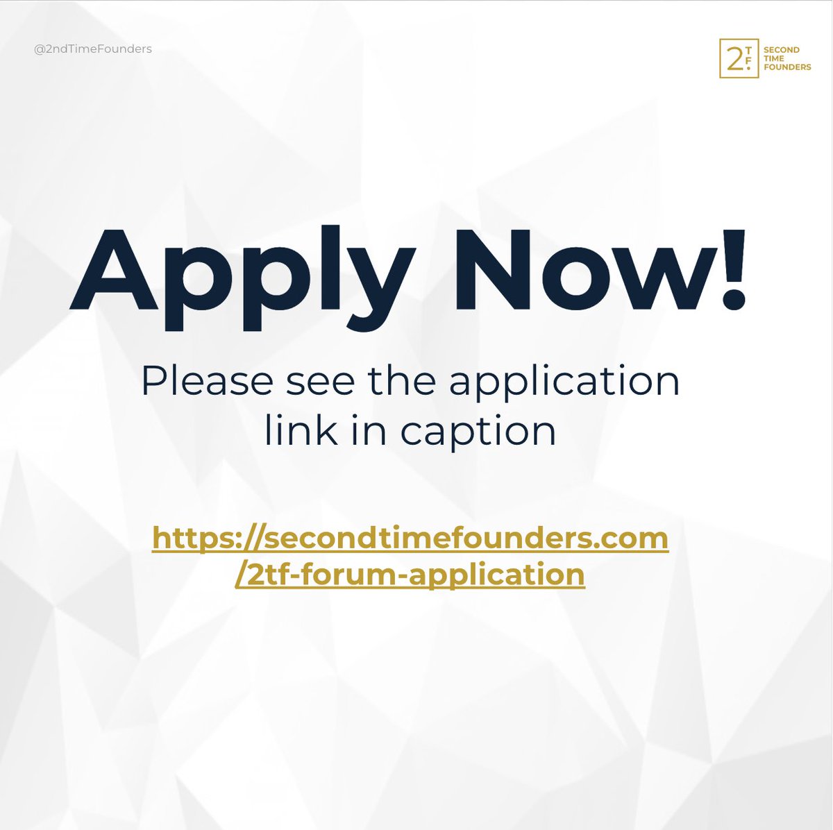 Join the exclusive 2TF Leadership Forum cohort for founders! High-performing peers, expert support from world-class coaches, and more. Unlock leadership strategies, tackle startup challenges, and connect with founders! Apply now secondtimefounders.com/2tf-forum-appl… #2TFForum #Leadership