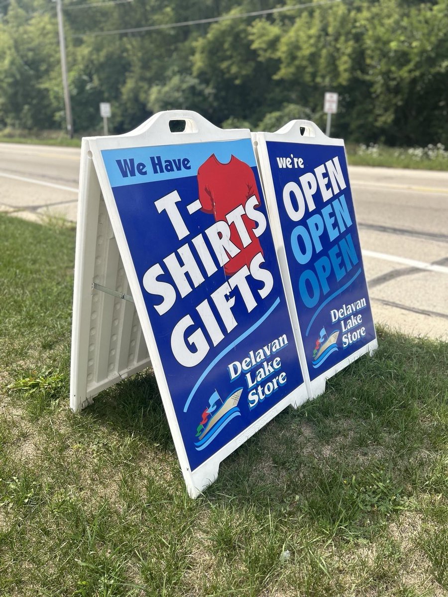 AtDelavanLake's tweet photo. Open Today! 2001 North Shore Drive, Delavan 7:30AM-11PM
320 Hwy 50, Delavan! 9AM-5PM #delavanlakestore #tshirts #delavangear #wereopen #delavanlakestoreandlounge #dls #delavanlakewi #delavantshirts #wehavetshirts https://t.co/q0OJOvf3gM