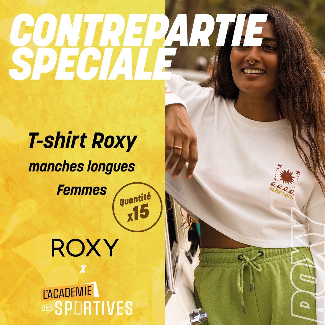 🤝 Partenariat <a href="/Roxy/">ROXY</a> x Académie des Sportives

<a href="/Roxy/">ROXY</a> s’engage et nous accompagne dans le développement du sport féminin ! 

Soutenez une belle cause tout en vous faisant plaisir 😉

👉 Lien de la contrepartie Roxy : fr.ulule.com/academie-des-s…