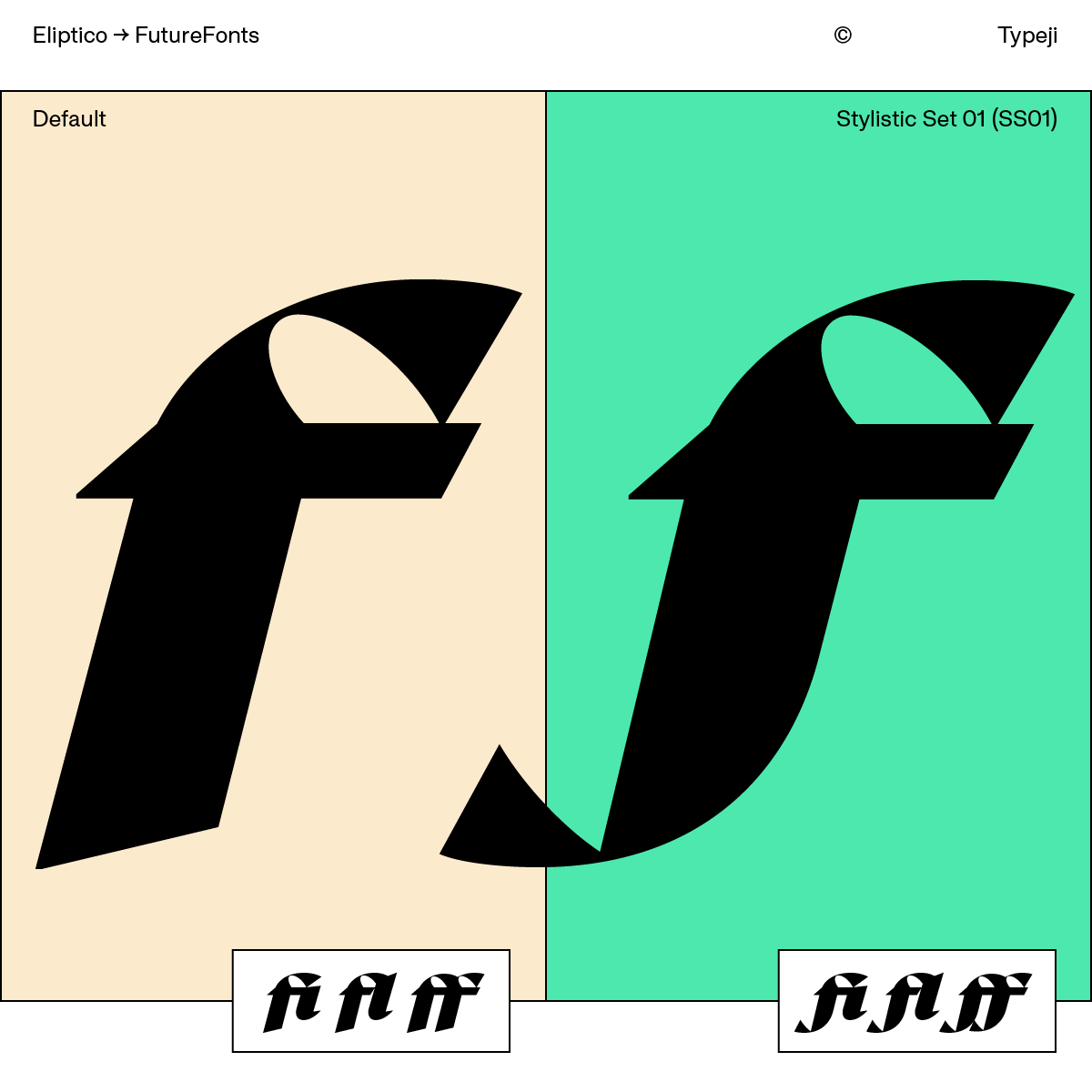 futurefonts's tweet photo. ✨UPDATE✨ Eliptico v0.2 by @typeji adds two new italic styles, in Bold and Black weights. Webfonts have also now been included in this high contraster. What’s next? More styles!

https://t.co/Gf8XRZ49KX https://t.co/LsYyyNogx9