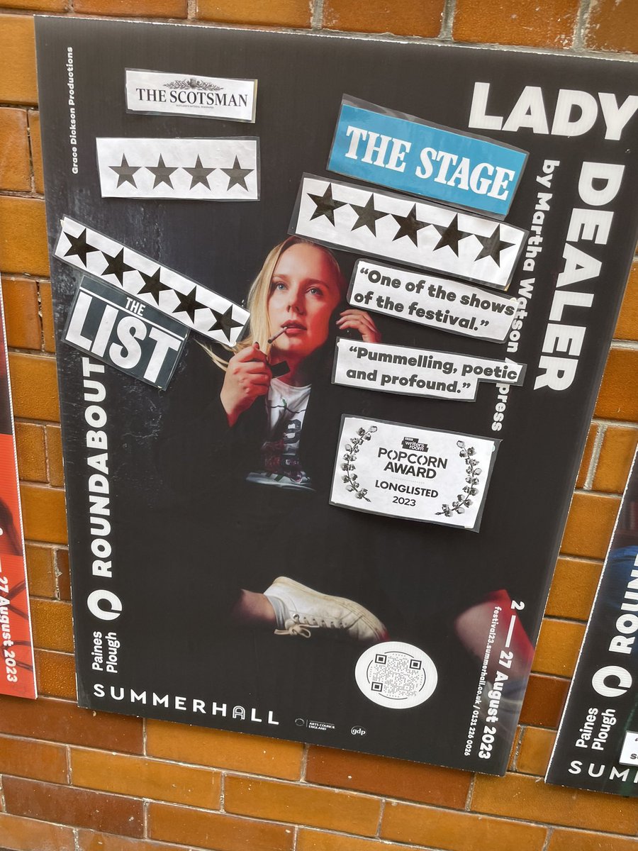LornaSenior1's tweet photo. Just seen Lady Dealer at The Fringe. I was hugely moved by it. Astounding talent from writer @mwatsonallpress and powerfully performed. Go but take a hanky. Full house https://t.co/tfUyUoinPi