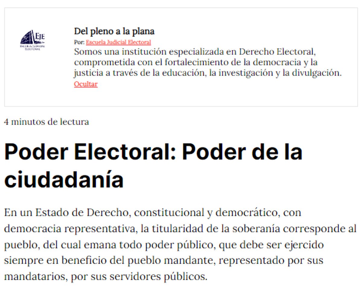 TEPJF_EJE's tweet photo. #DelPlenoALaPlana 🗞️

La semana pasada publicamos "Poder Electoral: Poder de la ciudadanía" del doctor Flavio Galván✍🏻

👁️ Te invitamos a leerlo en @Pajaropolitico:  https://t.co/dbgFakV4eU https://t.co/sFoQk9OkUY