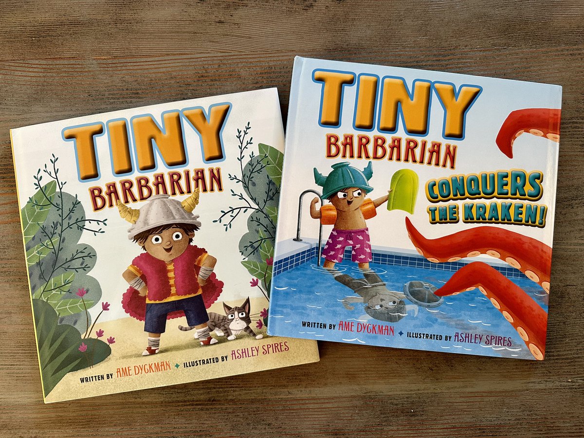 YAY! #GIVEAWAY TIME! 🎉!

⭐️JUST RT TO ENTER TO WIN⭐️ these TWO picture 📚:

• 💪TINY BARBARIAN💪

and our 🤩BRAND-NEW🤩 sequel that isn’t even out yet…

•🐙💧TINY BARBARIAN CONQUERS THE KRAKEN!💧🐙
(Pubs 🎂8/22/23🎂!)

1 random winner chosen 8/21/23 at 10 PM ET! 🍀! #kidlit