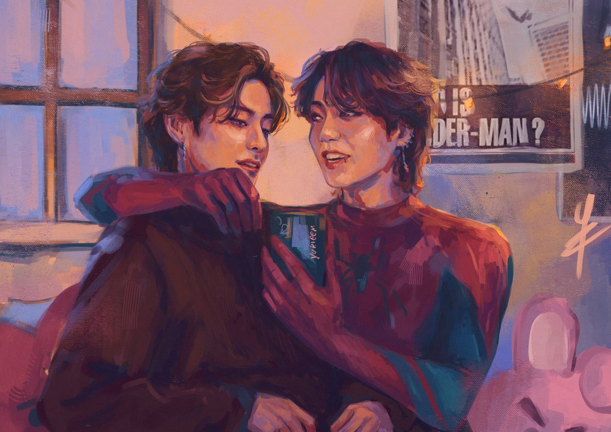 « hyung i look really cool here, right? » #taekook #spideykook