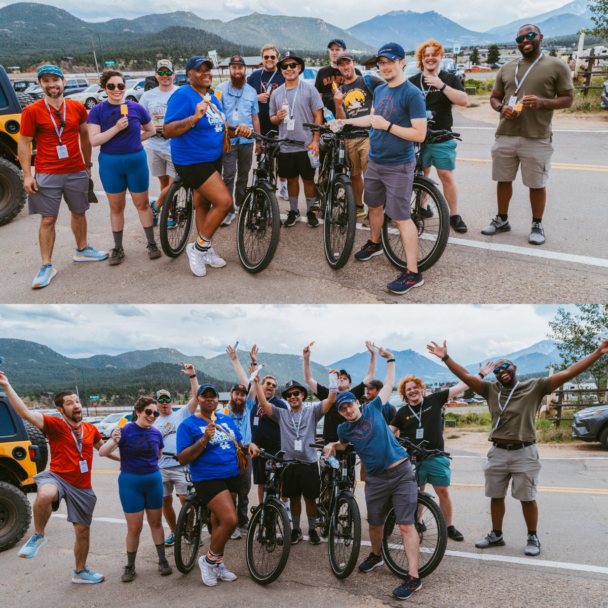 Always gotta do a serious pic followed by a silly one 🤪 We didn’t let this summer heat stop us from getting out and riding 😎🚴☀️ #complyant