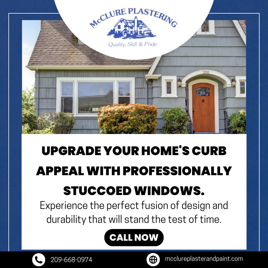 mcclureplaster's tweet image. When it comes to windows, there's more than meets the eye. Stuccoed windows harmonize architecture and aesthetics, offering a uniform exterior that captivates. 

#McClurePlasterandPaint #walltexture #paintingcontractor #plasterrepair