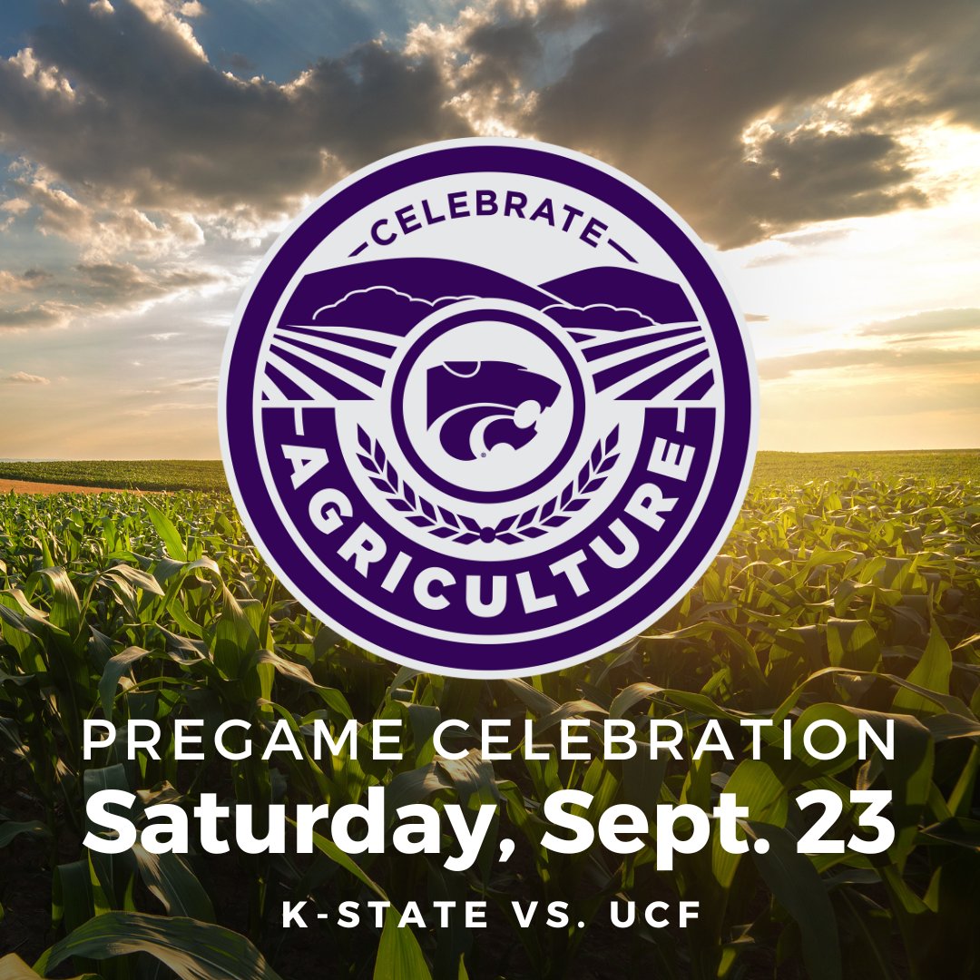 kstateag's tweet photo. 🌽🚜 Join us on Sept. 23 for Ag Day! Explore interactive ag activities at Bramlage Coliseum before the UCF game. 🏈Meet future industry leaders and win a FREE Celebrate Ag T-shirt. Sign up for updates: https://t.co/cdzR0vRvSo  🎉👕 #KansasAg #CelebrateAg2023 #kstatefootball https://t.co/YeMeAC4HUX