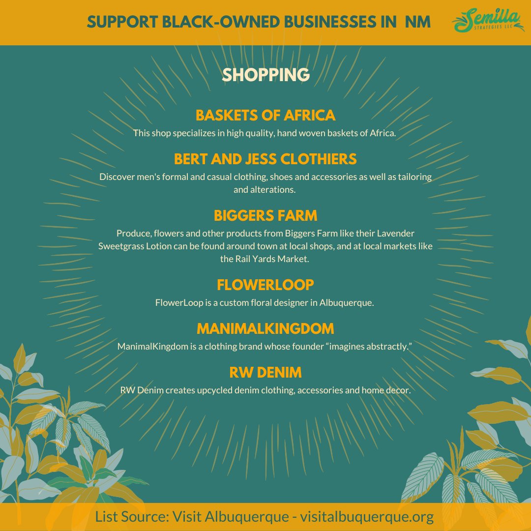 Discover this list of local black-owned shops in NM! All of these businesses offer unique finds while contributing to our diverse economy. Join our #BlackBusinessesMonth celebration. #nmpol #nmtrue #SupportBlackBusinesses #newmexico