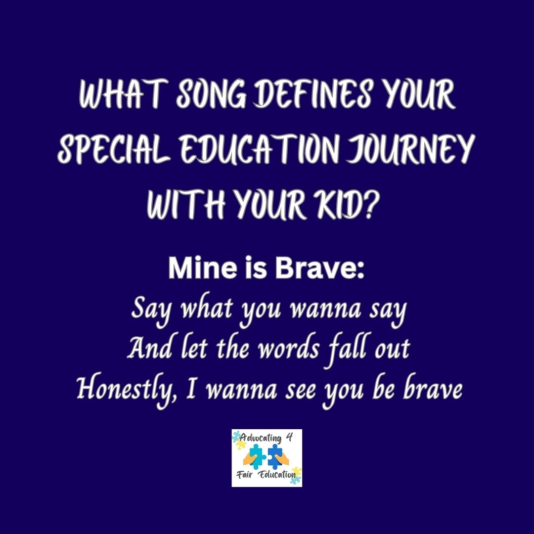 Oh, but there are so many others that would fit!  #specialeducationnavigation #inspirationalsong #iepcoach #dontiepalone #specialeducationadvocate @SaraBareilles