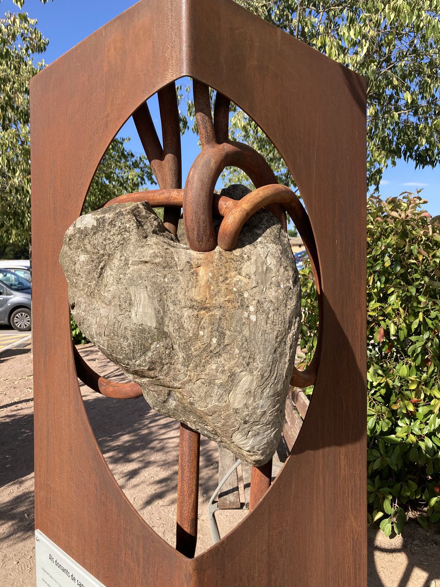 eugenelynch28's tweet photo. Great initiative by @donarsang Catalunya which both honor those who give blood already and also helps to encourage others to donate. 
Public sculptures by local artists theme of blood donation. This new addition in @santboidellucanes 

@Giveblood_ie #giveblood #blooddonation https://t.co/VgwAoMpzVT