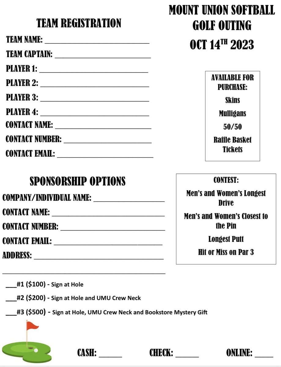 It’s time for our annual golf outing‼️ Please support UMU softball by using the QR code to sign up a team or using the link to become a hole sponsor! Thank you for all your support 🥎💜 #UMUsoftball