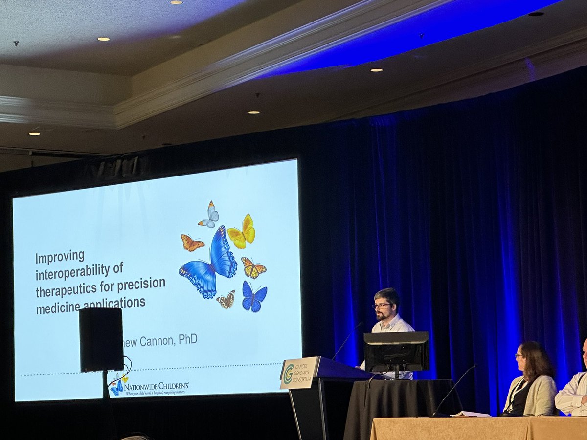 We love data harmonization!!! Matthew Cannon from <a href="/nationwidekids/">Nationwide Children's Hospital</a> presented his work improving interoperability of therapeutics using TheraPy. #CGCAnnual2023
