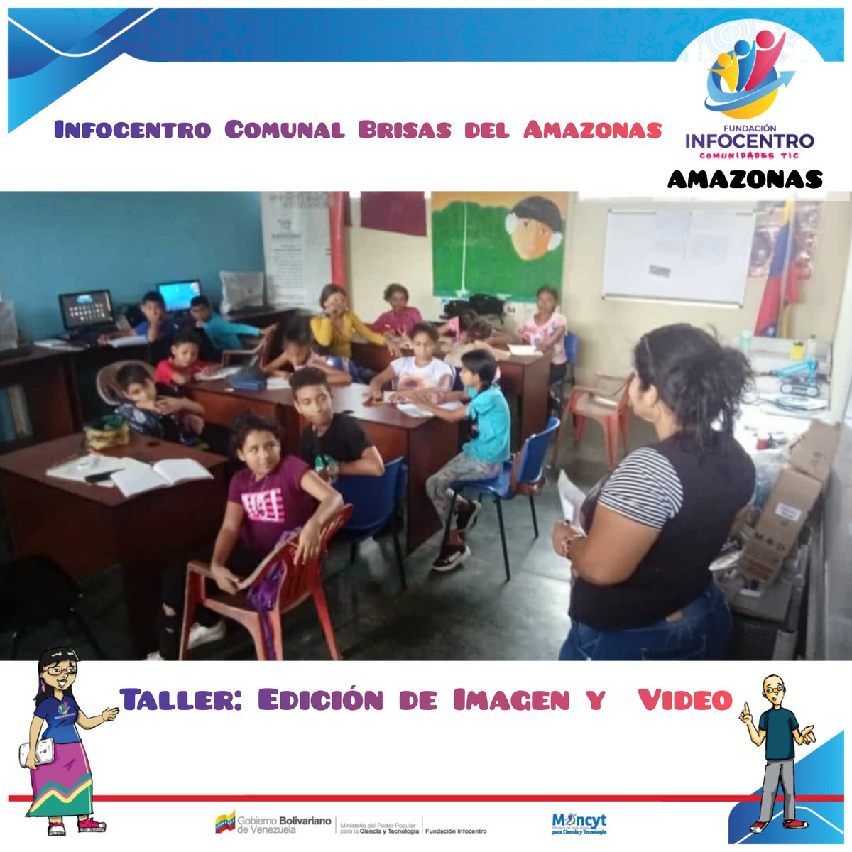 YendrizMM's tweet photo. #14Agosto Desde @InfoBrisasAmaz se dió inicio a la semana formativa con el tema: Edición de Imagen y Videos con el celular, donde se hicieron presente los niñ@s de la comuna Pensamientos de Chávez.
#InfocentroAmazonas
#InclusionSocialalMundoDigital https://t.co/uA0w7cKe3U
