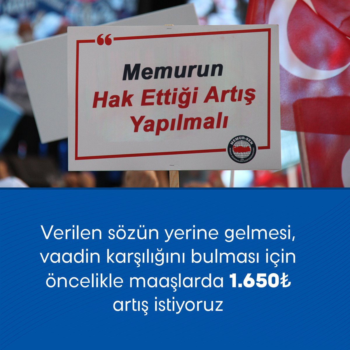 Kamu İşvereninin Teklifini Kabul Etmiyor, Gerçekçi Bir Teklif Bekliyoruz. Kamu görevlileri olarak Cumhurbaşkanımız Sn. @RTErdogan'ın 22.000 ₺ vaadinin karşılığını bulması için önce eksik uygulanan 1.650 ₺'nin tazmin edilmesini istiyoruz. #MemurGerçekçiTeklifİstiyor