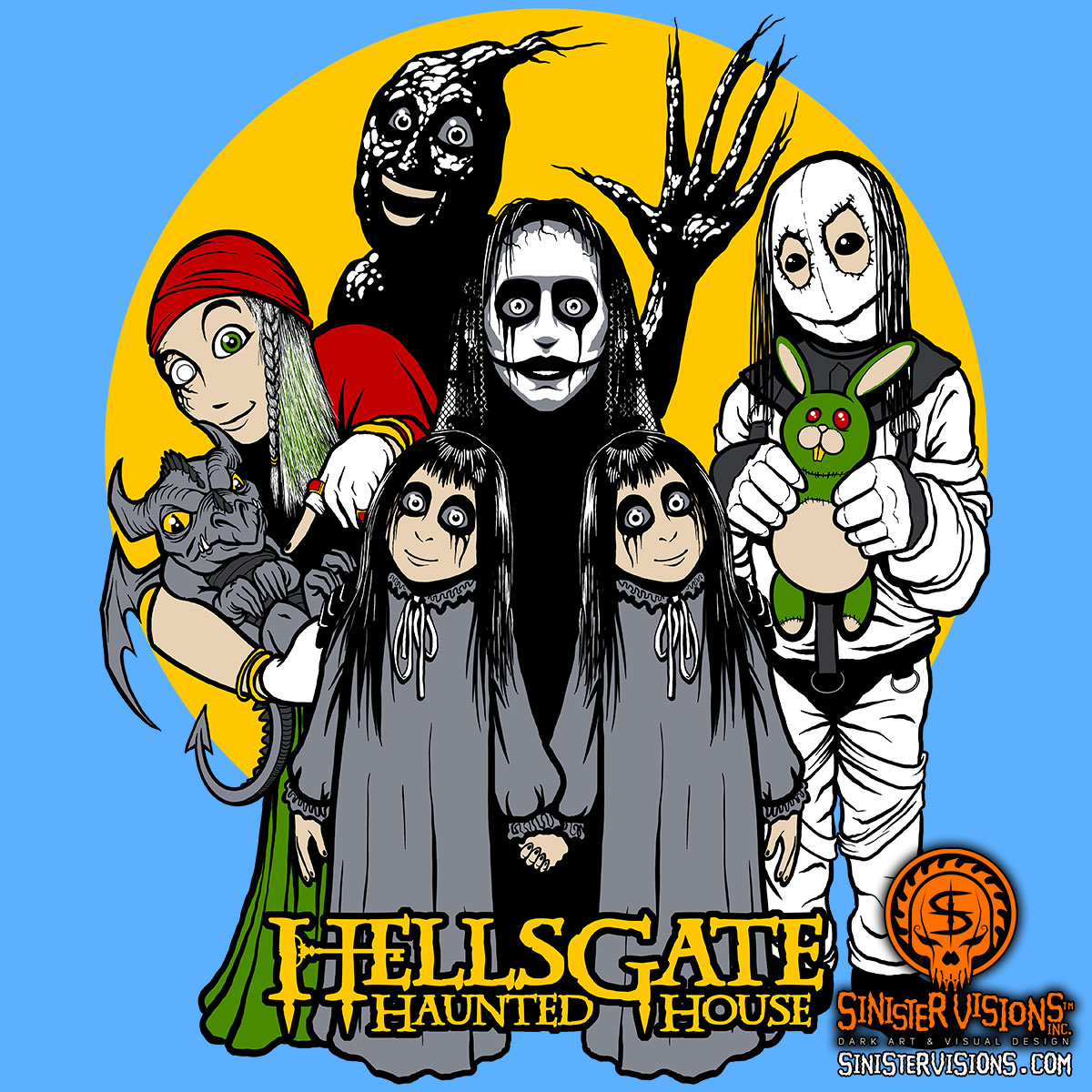 SinisterVisions's tweet photo. T-shirt design for HellsGate #hauntedhouse 
.
#HellsGateHauntedHouse #SinisterVisions #ChadSavageArt #hauntedattraction #HalloweenArt #HalloweenArtist https://t.co/dQwkVlbJTS
