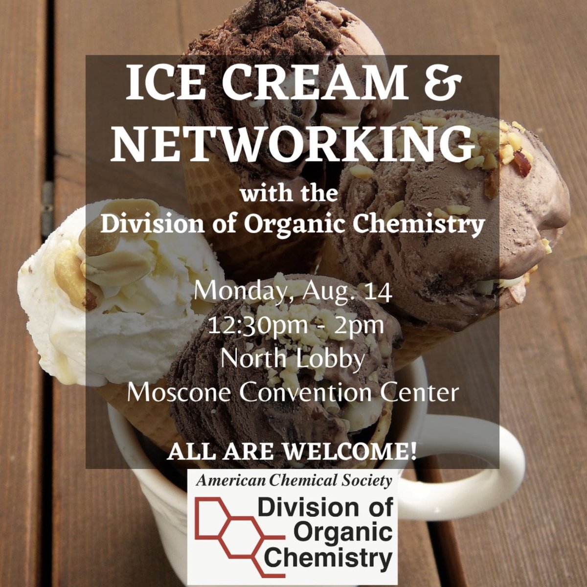 Ice Cream, Swag, and Networking with @ACSorganic -- see you today from 12:30-2pm in the Moscone North Lobby!