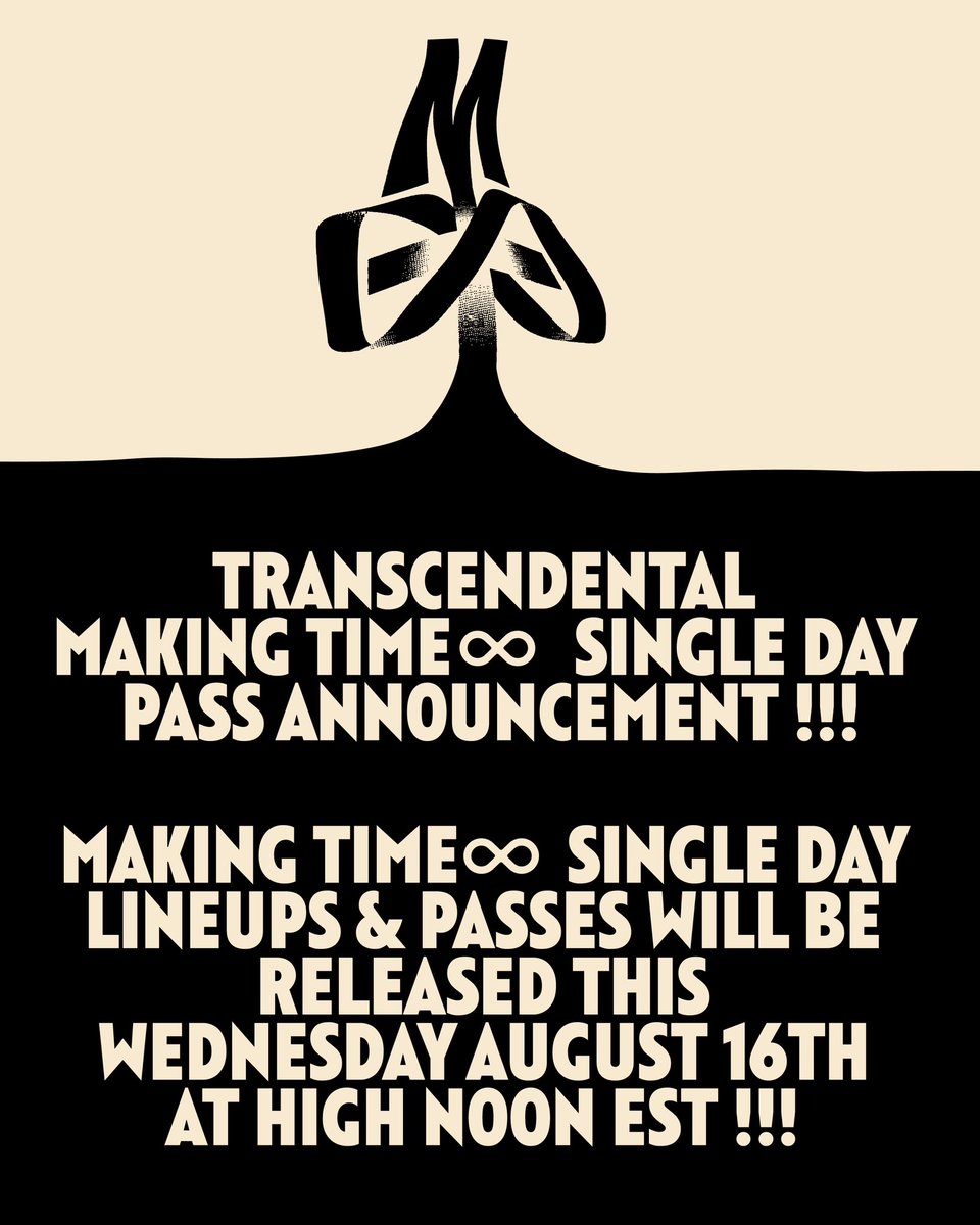 Of course SINGLE DAY PASSES are an INTEGRAL component of Dave Al’s TRANSCENDENTAL Making Time ♾️ PLAN !!! Set your alarms !!! We have a feeling these are going to sell at TRANSCENDENTAL SPEEDS !!! #MakingTimeFOREVER #TRANSCENDENTALPLAN