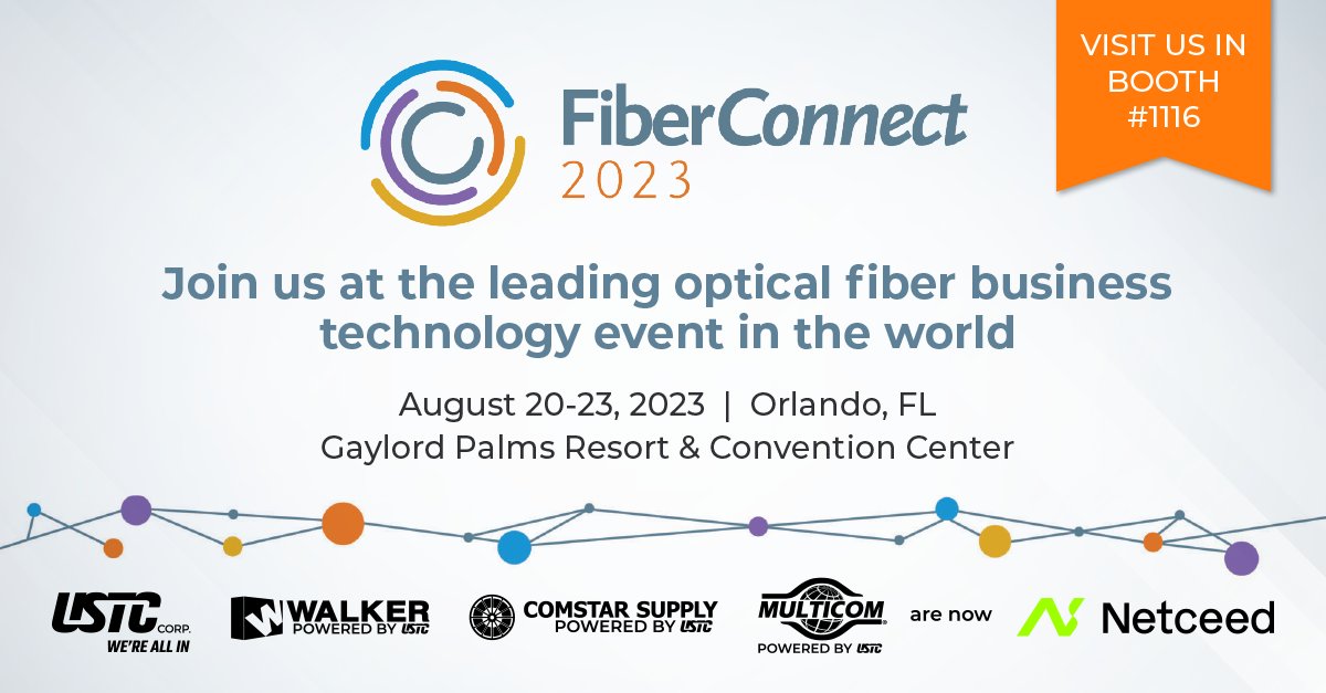 walkerfirst's tweet photo. Join us at Fiber Connect August 20-23 in sunny Kissimmee, FL!  Come visit Booth 1116 to learn more about our comprehensive portfolio of network core to service delivery edge materials, complete solutions, and value-added services with unmatched broadband industry expertise. https://t.co/RilGJ9wIJA