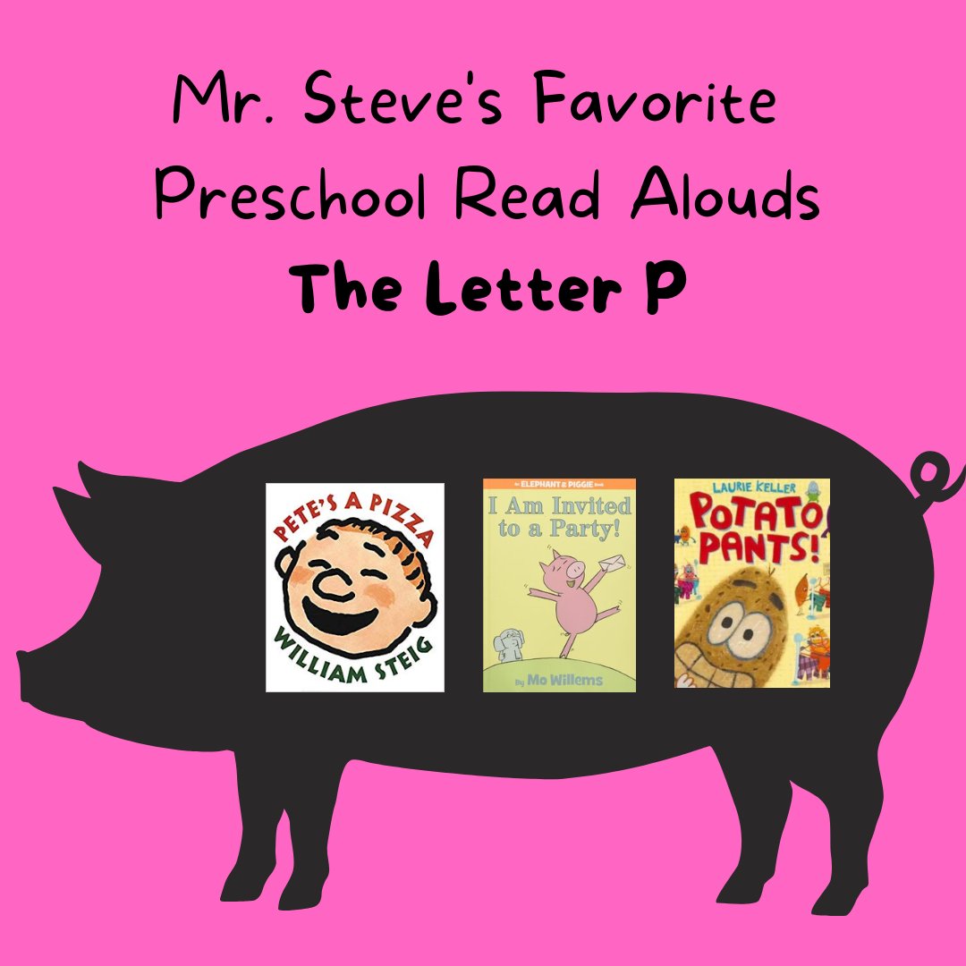 #alphabet #abc #theletterp #picturebook #preschoolteacher #preschooler #alphabetactivities #abcbook #petesapizza #pizza #williamsteig #iaminvitedtoaparty #elephantandpiggie #party #potatopants #potatoes #pants #lauriekeller #librarian #storytime #stories #library #readalouds