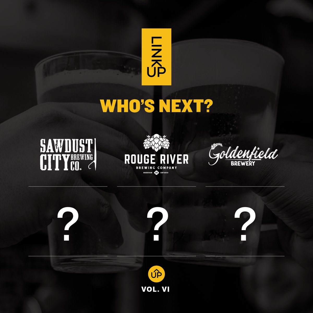 LinkUpBeer's tweet photo. Half way already? These series go faster every time. @sawdustcitybeer, @RougeRiverBrew and newcomers Goldenfield Brewery delivered fantastic Link Up beers so far - so the question is, who's up next in Week 4? 🤔 Hint: We're switching provinces! https://t.co/q3nb6HDOc8