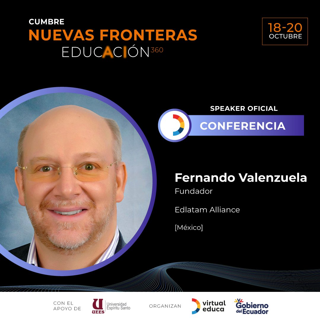 uees_ec's tweet photo. Conoce a los speakers que participarán en la Cumbre Nuevas Fronteras: #Educación360 y harán parte de conversaciones profundas sobre el futuro de la educación en la región.📚🌎
📆18 al 20 de octubre
Registro:
🔗 https://t.co/x5i3rhnPTQ
#VirtualEduca #CumbreEducativa #Tecnología https://t.co/OKdUXCYpRA