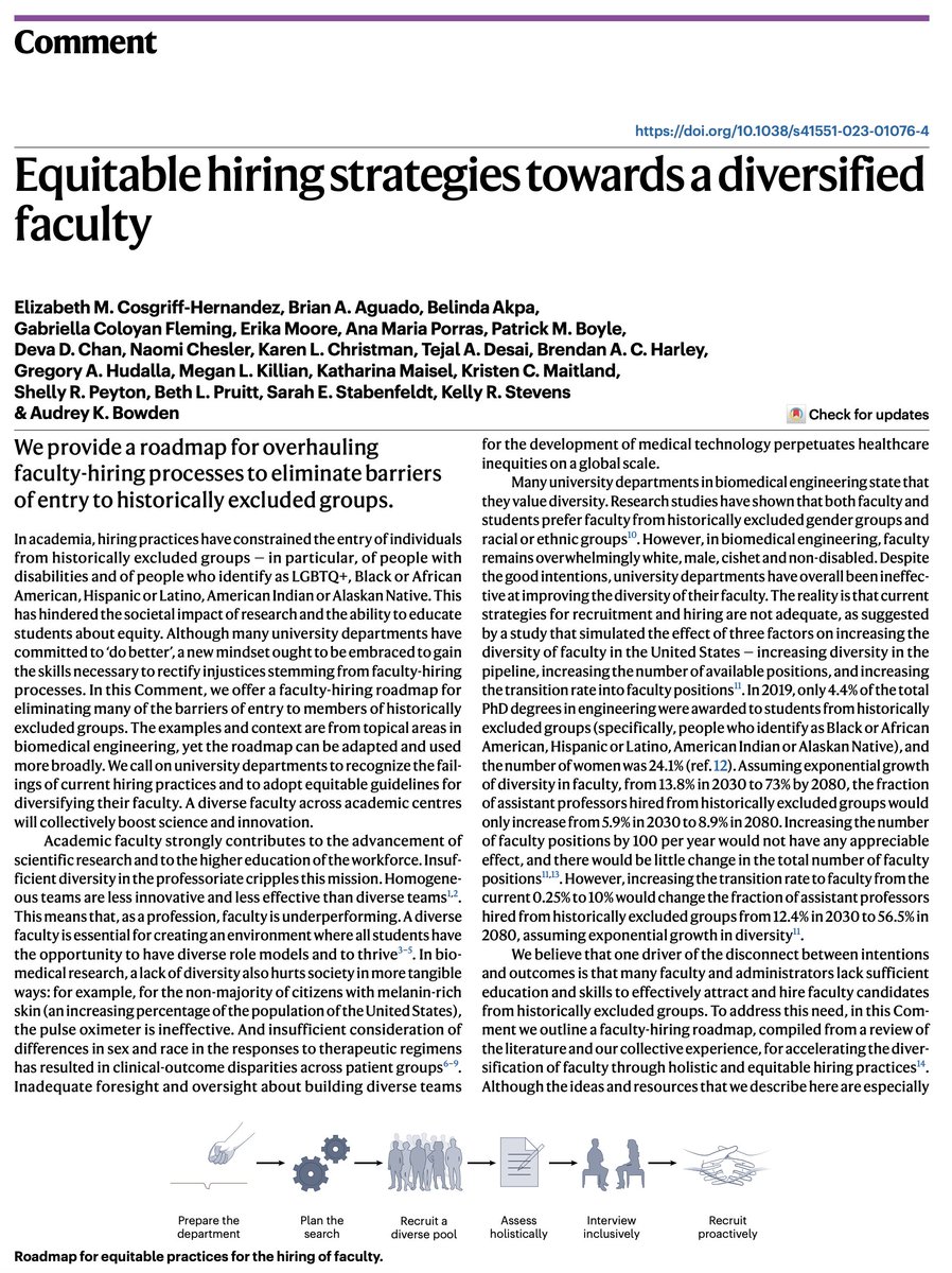 natBME's tweet photo. Equitable hiring strategies towards a diversified faculty

https://t.co/2IaWYX3rM9 https://t.co/xZaT0bBwNT