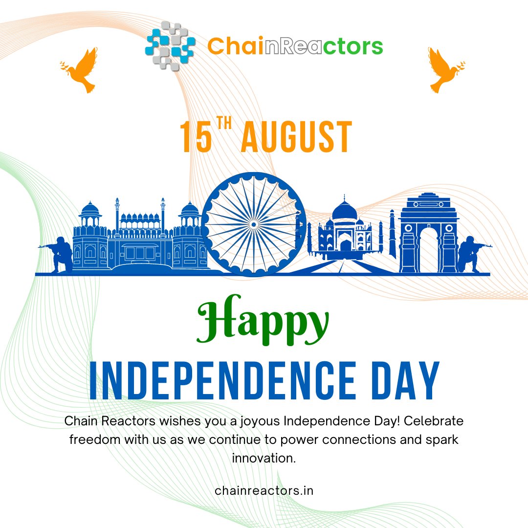 chain_reactors7's tweet photo. Happy Independence Day ๐ฎ๐ณ to our incredible Chain Reactors community! As we celebrate freedom and unity, let's continue to spark connections and create a chain reaction of success together.
#IndependenceDay2023 #India #ChainReactors #Independence #Blockchain #Celebration https://t.co/DLWxuje6iZ