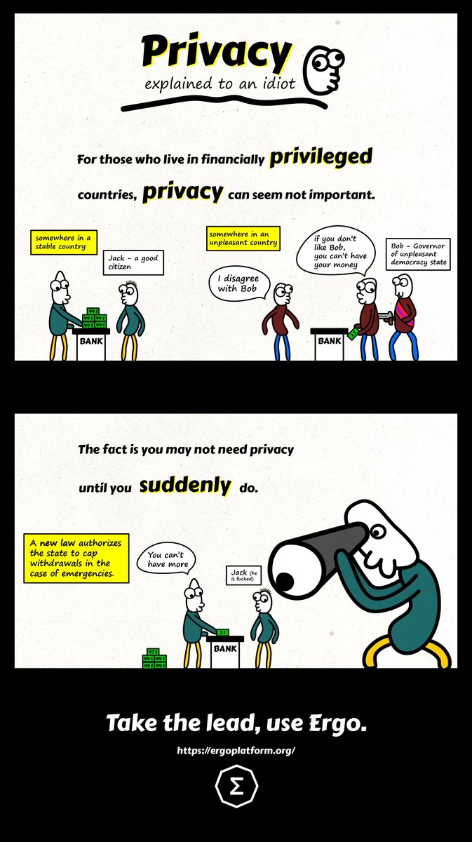 'Want to understand why privacy is important?
Check out this infographic!

#Ergo $erg $btc #bitcoin #cryptocurrency