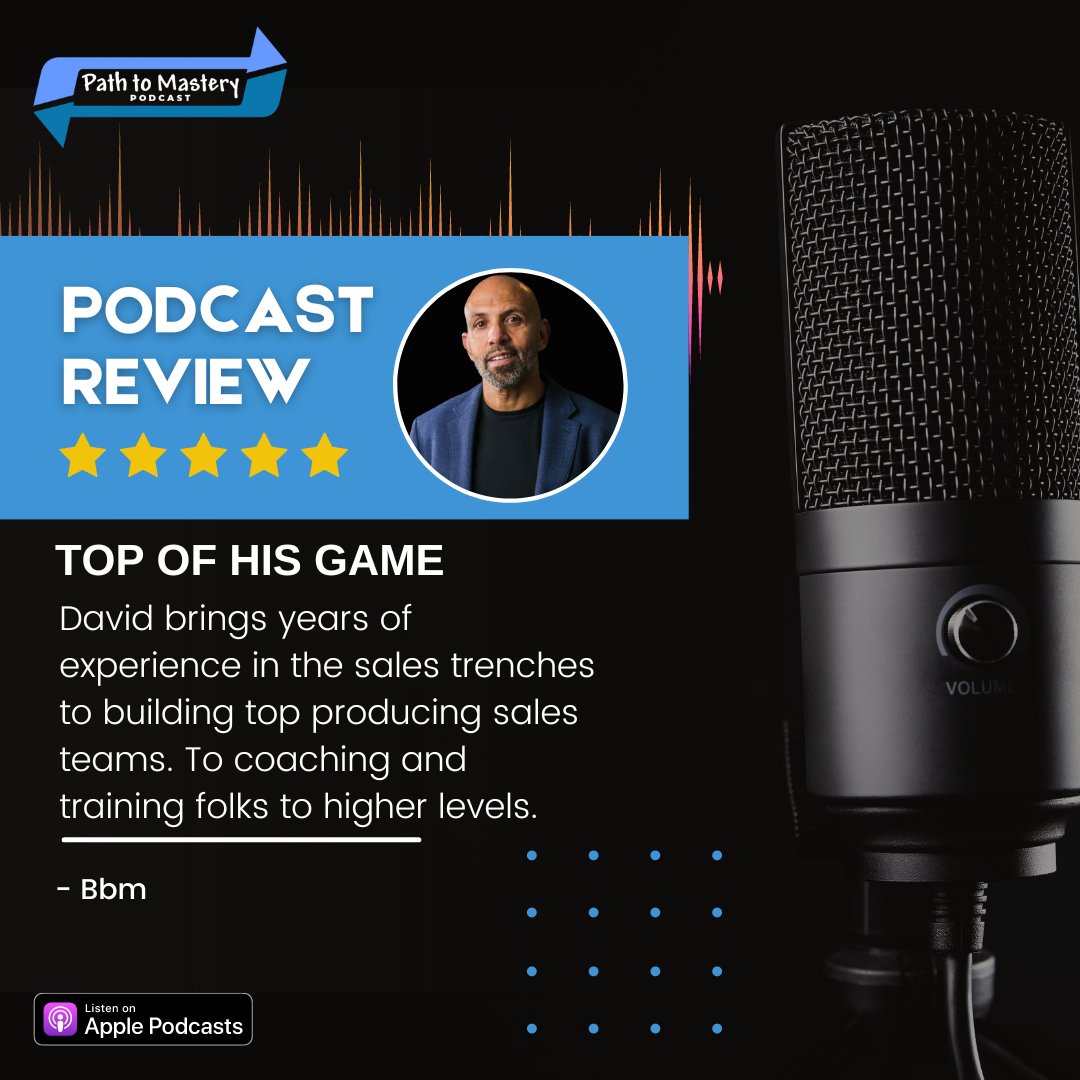 davidihill's tweet image. 🎧🌟 We are thrilled by the positive reception our podcast is receiving! Your kind review further ignites our drive to strive for excellence 🙌✨ #pathtomasterypodcast #pathtomastery
