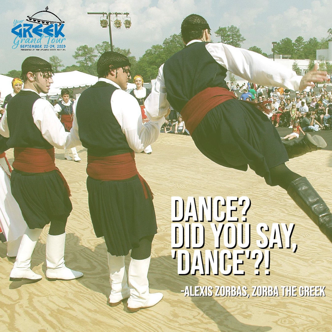 ATLGreekFest's tweet photo. We hope you join us at Your Greek Grand Tour for a dance lesson from our award winning Greek dancers and instructors! Then get ready... 

After some high flying performances it is your turn to get out there and show off your Greek dancing skills! 

Get your tickets now! https://t.co/qQpixj5SFI