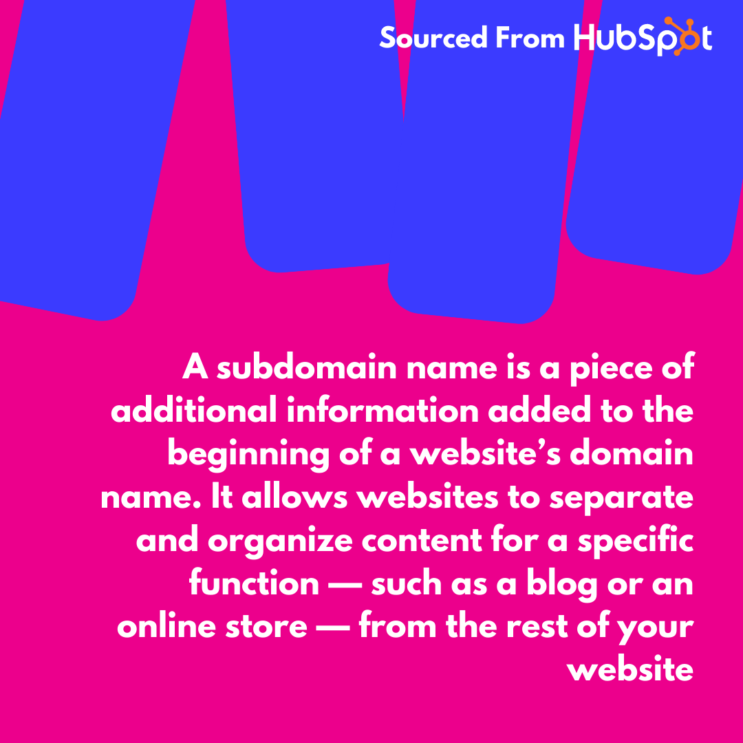 openflowinc's tweet photo. Subdomains are commonly employed to create separate sections within a website. For instance, "https://t.co/ZXS2vsx7Ot" and "https://t.co/mLjGkxLaER" direct users to the HubSpot blog and online store, respectively. https://t.co/wsOBg4GTN9